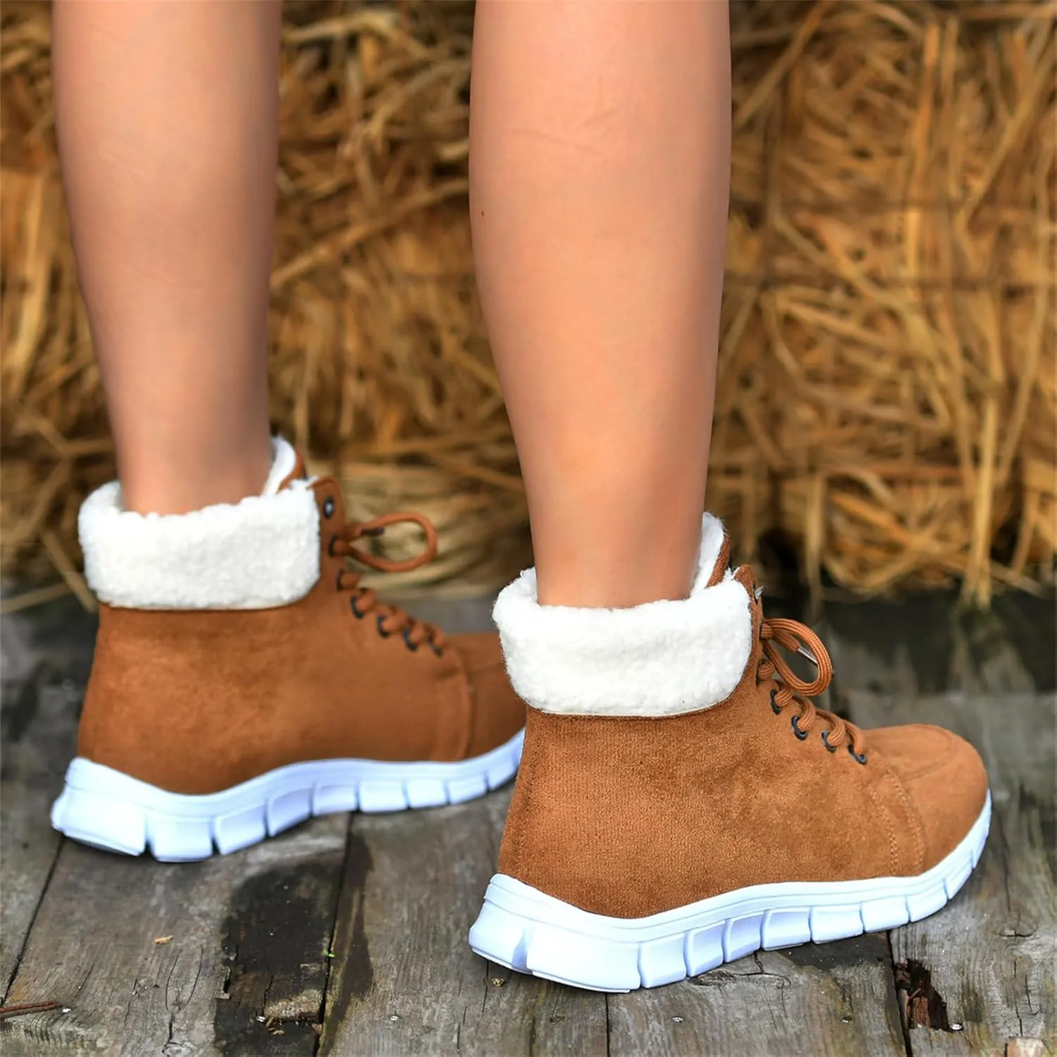 Ladmiple Winter Dress Boots For Women 2024 Slip On Warm Snow Ankle Booties Fashion Fur Lined Outdoor Comfortable Loafers Shoe