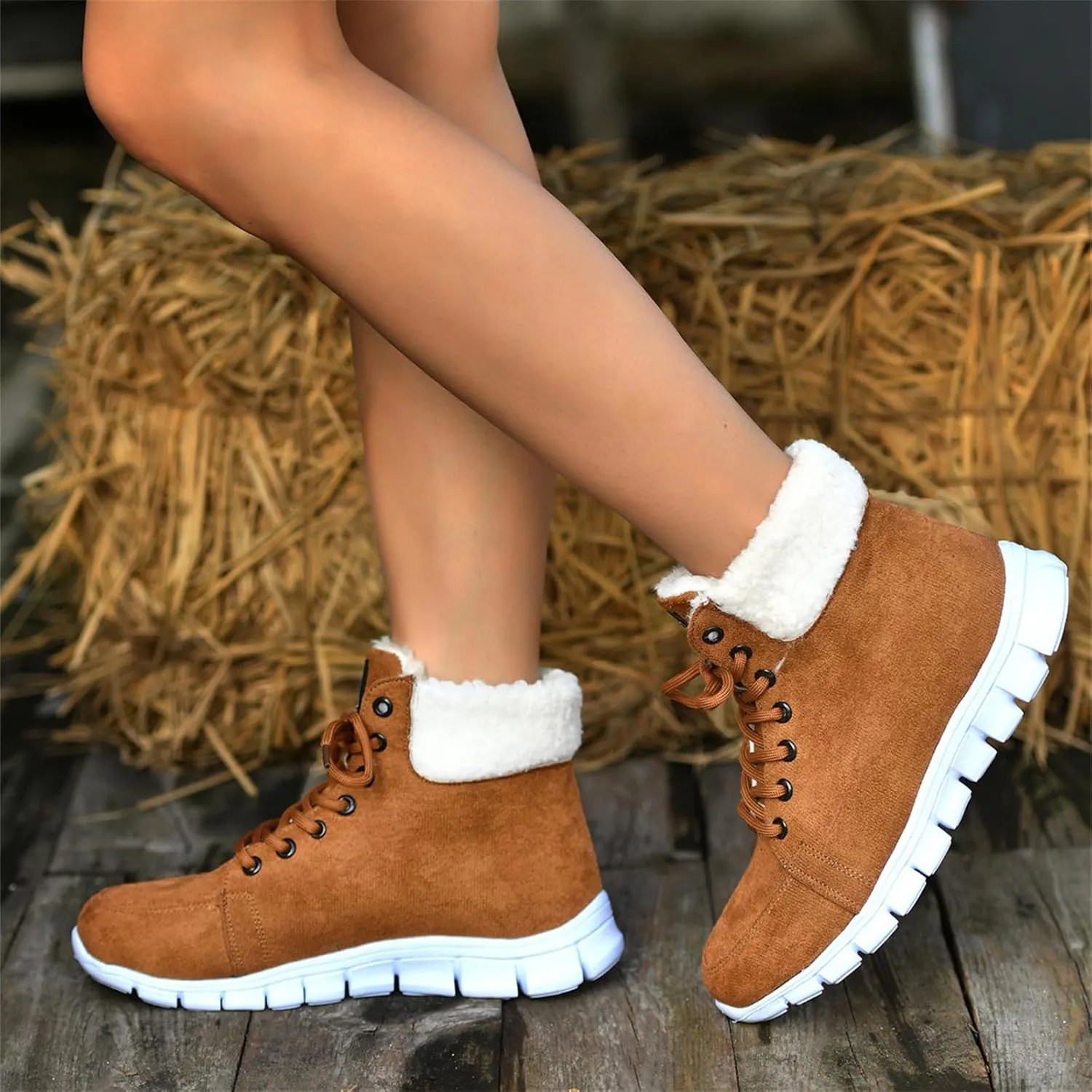 Ladmiple Winter Dress Boots For Women 2024 Slip On Warm Snow Ankle Booties Fashion Fur Lined Outdoor Comfortable Loafers Shoe