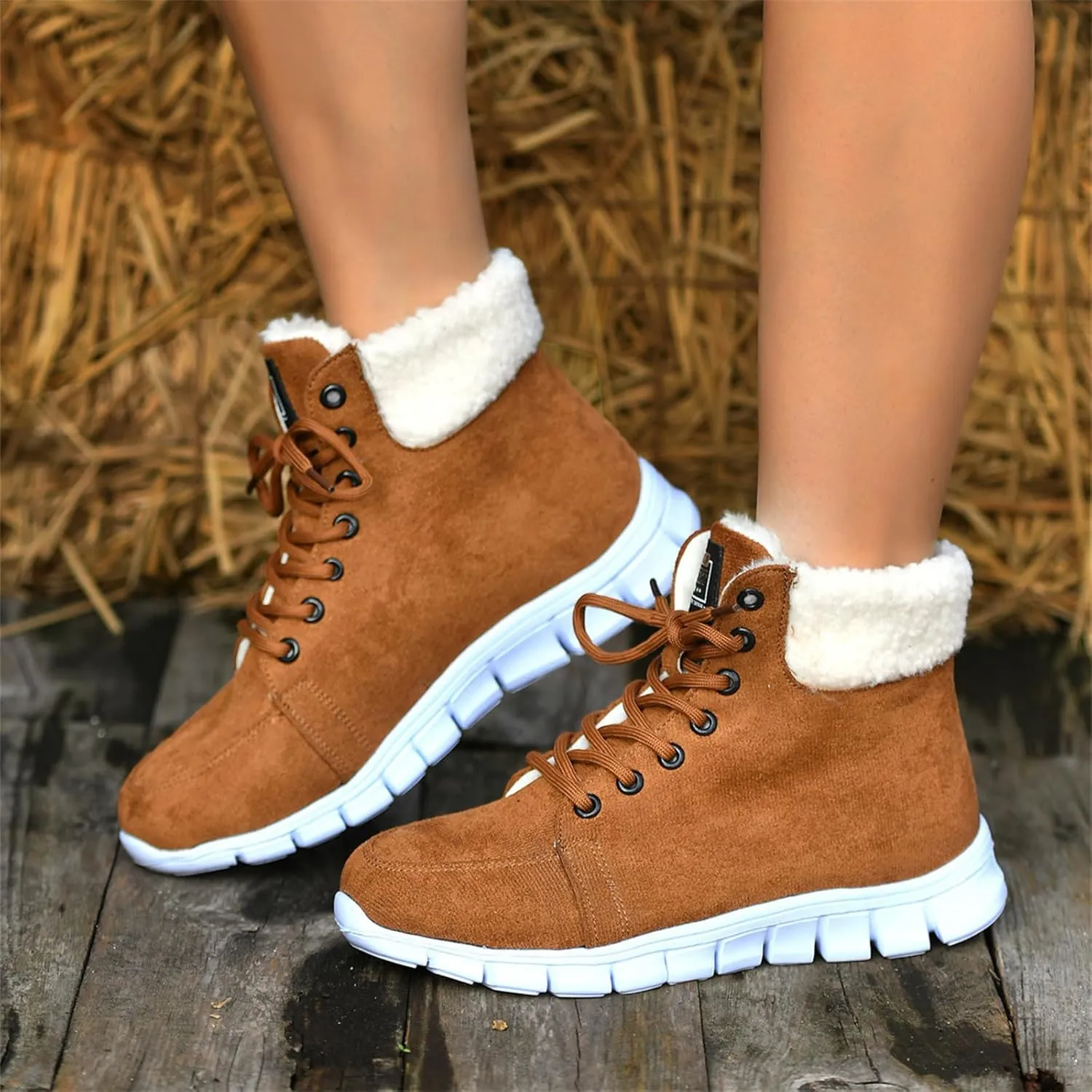 Ladmiple Winter Dress Boots For Women 2024 Slip On Warm Snow Ankle Booties Fashion Fur Lined Outdoor Comfortable Loafers Shoe