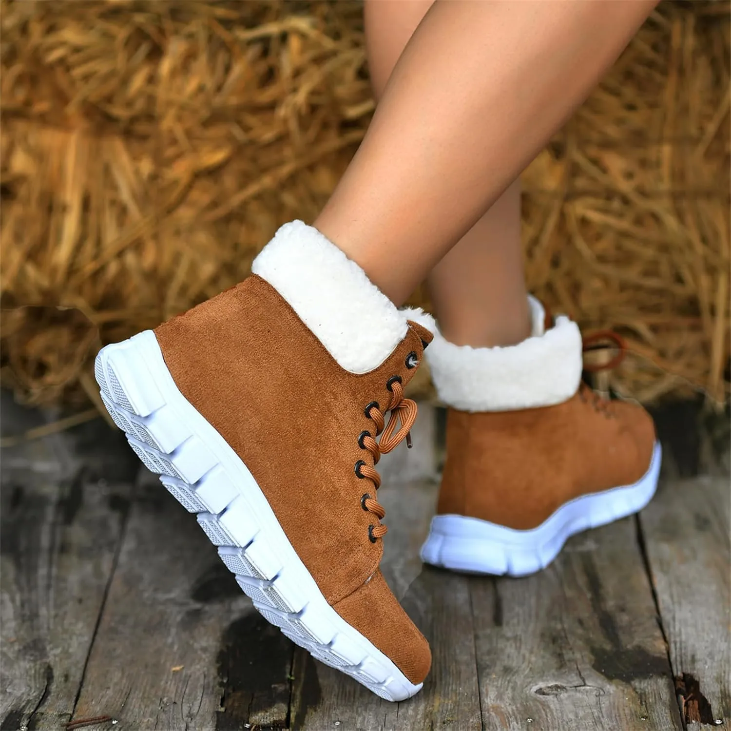 Ladmiple Winter Dress Boots For Women 2024 Slip On Warm Snow Ankle Booties Fashion Fur Lined Outdoor Comfortable Loafers Shoe