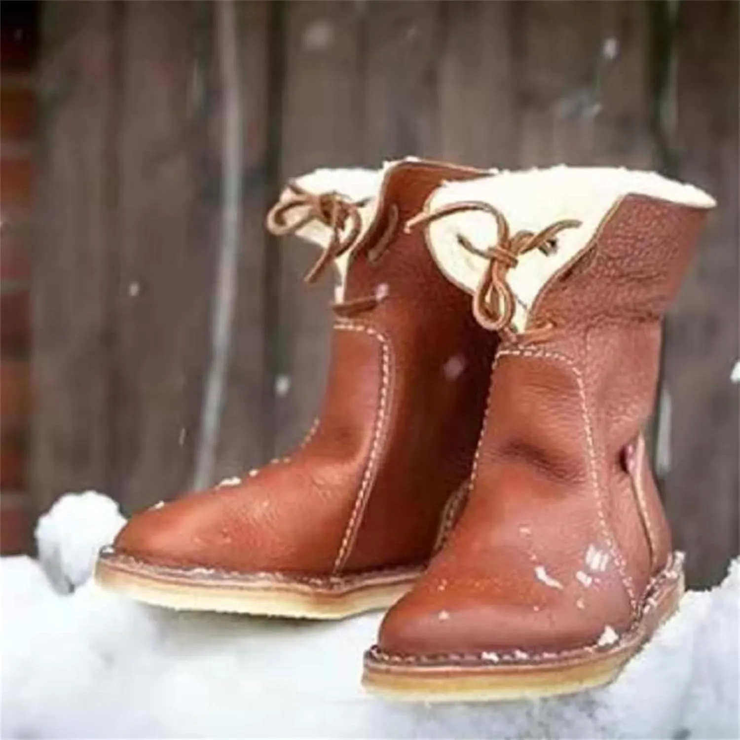 Ladmiple Womens Snow Boots Winter Shoes with Fur Lined Warm Lace Up Ankle Booties Comfort Outdoor Anti Slip Combat Boots