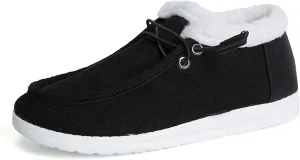 Lausiuoe Winter Boots For Women 2022 Trendy Warm Fuzzy Snow Ankle Booties Flat Cute Silp On Casual Loafers Sneakers