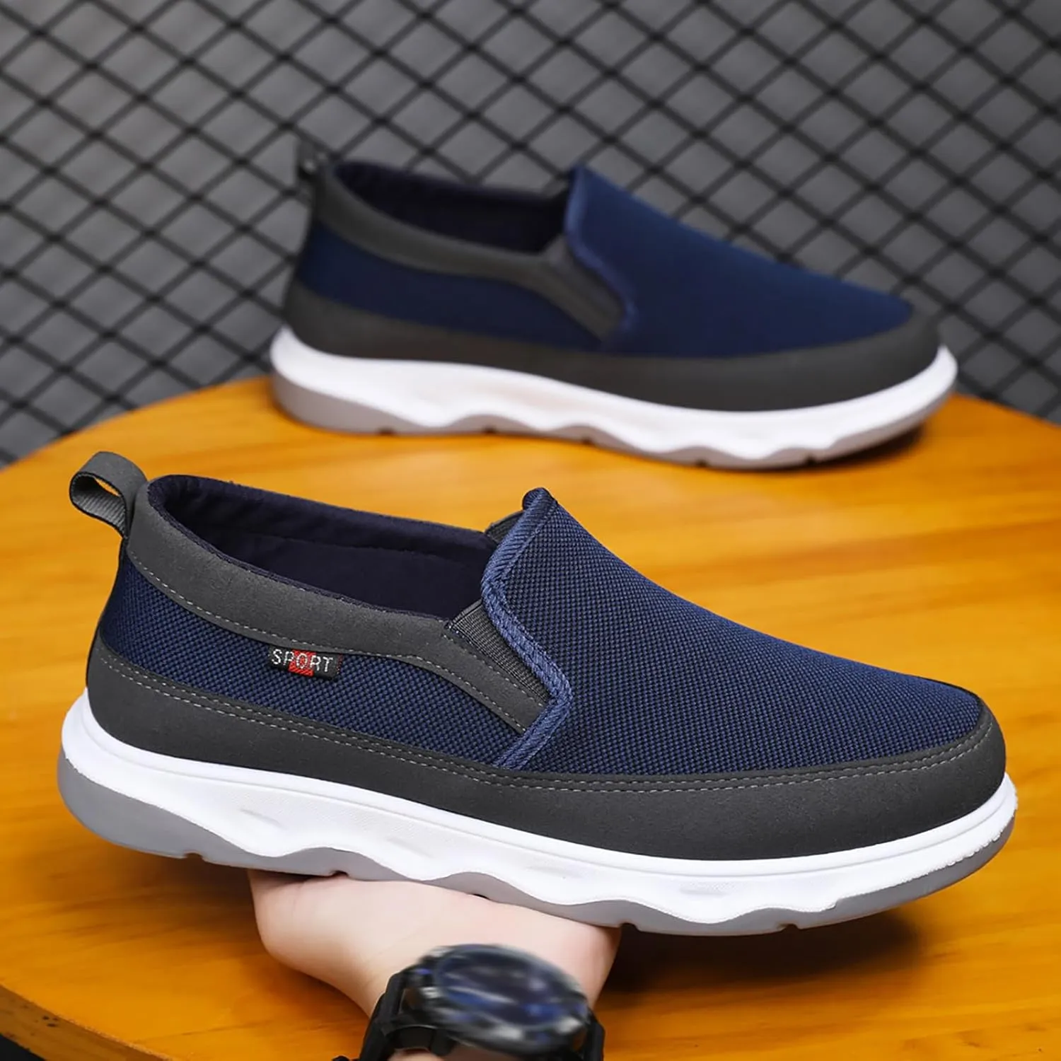 Lightweight Diabetic Shoes for Men Lightweight Breathable Slip on Running Shoe Lightweight Elderly Slip on Shoes