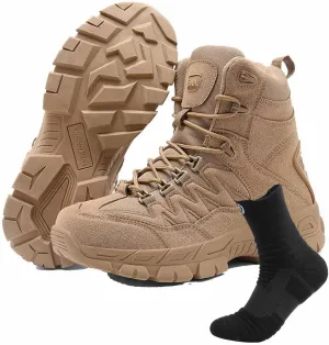 Lightweight Military Boots, Durable Army Combat Boots with Sports Socks Outdoor Army Hunting Jungle Hiking Boots Men's Military Tactical Boots