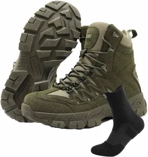 Lightweight Military Boots, Durable Army Combat Boots with Sports Socks Outdoor Army Hunting Jungle Hiking Boots Men's Military Tactical Boots