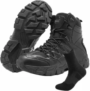 Lightweight Military Boots, Durable Army Combat Boots with Sports Socks Outdoor Army Hunting Jungle Hiking Boots Men's Military Tactical Boots