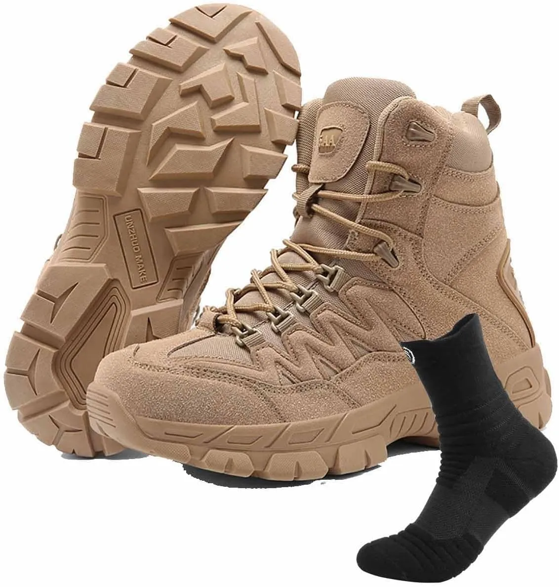Lightweight Military Boots, Durable Army Combat Boots with Sports Socks Outdoor Army Hunting Jungle Hiking Boots Men's Military Tactical Boots