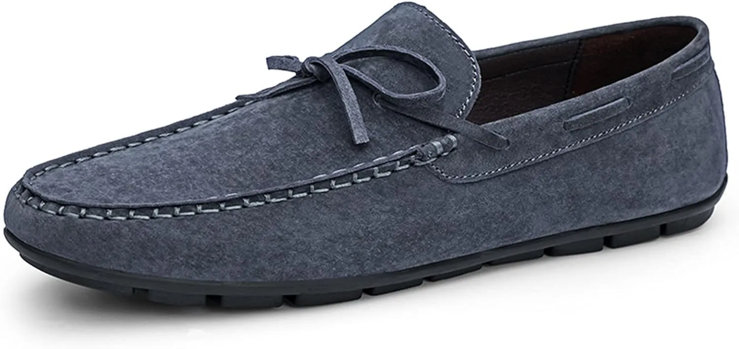 Loafer Shoes for Men Suede Bow-Knot Tassel Stitching Flexible Moccasins Shoes Flexible Anti-Slip Flat Heel Resistant Lightweight Walking Slip On for Any Attire