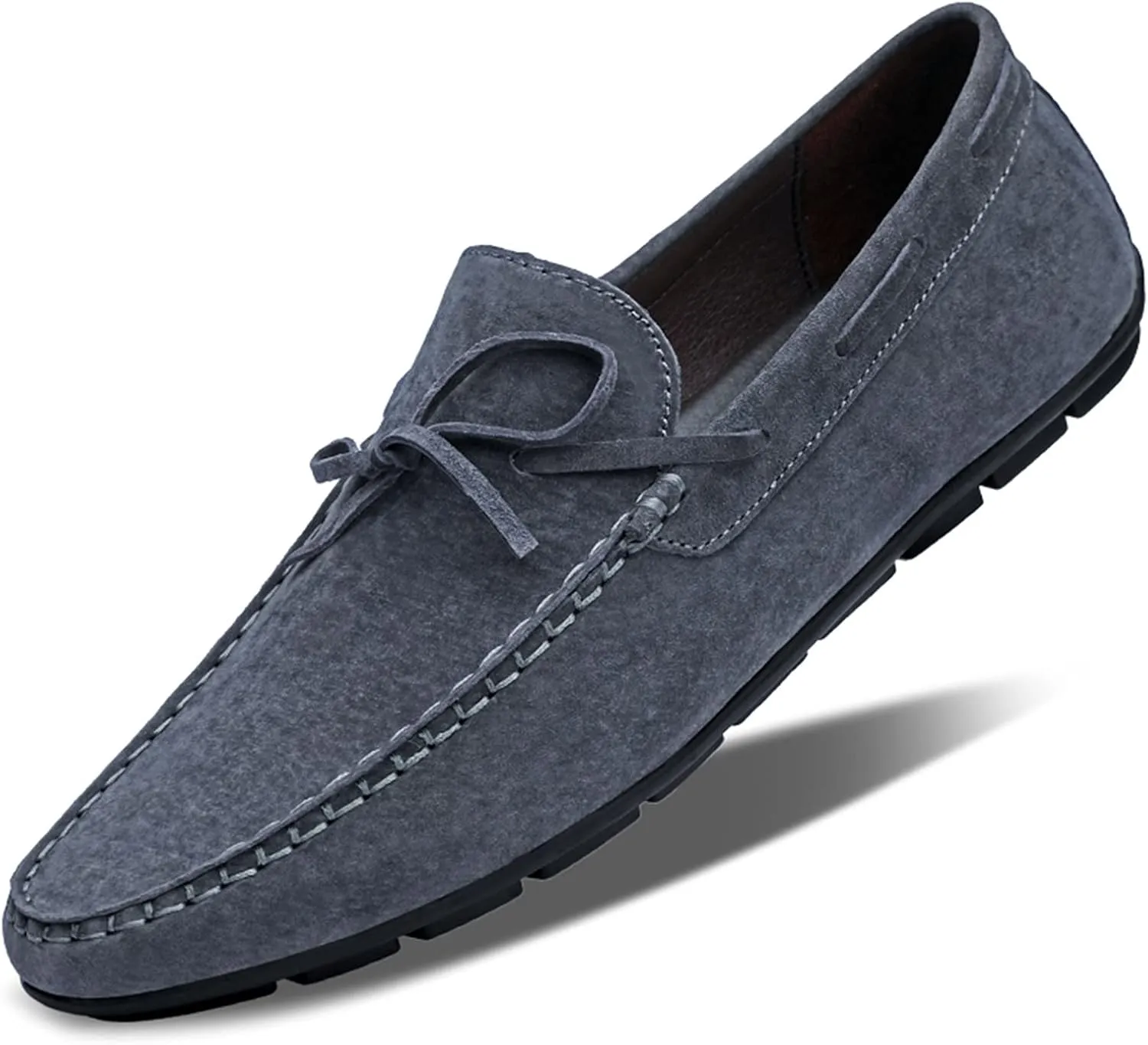 Loafer Shoes for Men Suede Bow-Knot Tassel Stitching Flexible Moccasins Shoes Flexible Anti-Slip Flat Heel Resistant Lightweight Walking Slip On for Any Attire