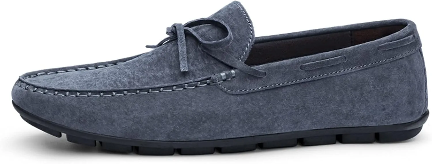 Loafer Shoes for Men Suede Bow-Knot Tassel Stitching Flexible Moccasins Shoes Flexible Anti-Slip Flat Heel Resistant Lightweight Walking Slip On for Any Attire