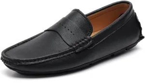 Loafers for Men Round Toe Penny Loafers Simple Leather Resistant Flexible Lightweight Wedding Walking Slip On