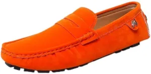 Loafers for Men Round Toe Suede Vamp Penny Driving Loafers Flexible Anti-Slip Resistant Walking Slip On