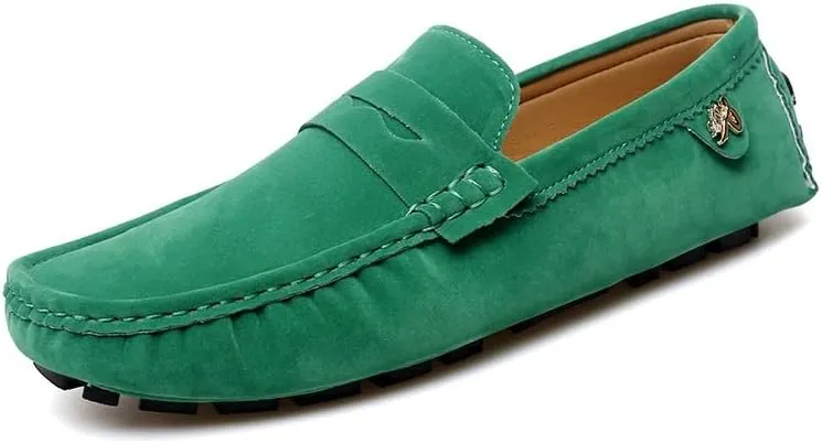 Loafers for Men Round Toe Suede Vamp Penny Driving Loafers Flexible Anti-Slip Resistant Walking Slip On