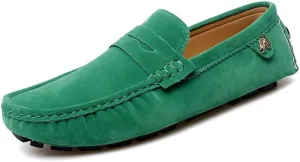 Loafers for Men Round Toe Suede Vamp Penny Driving Loafers Flexible Anti-Slip Resistant Walking Slip On