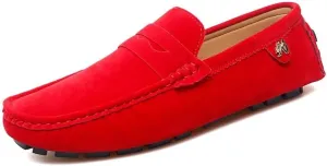 Loafers for Men Round Toe Suede Vamp Penny Driving Loafers Flexible Anti-Slip Resistant Walking Slip On
