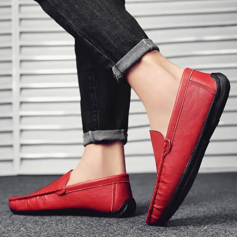 Loafers for Men Round Toe Vegan Leather Driving Style Loafer Anti-Slip Flexible Lightweight Wedding Slip-on