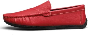 Loafers for Men Round Toe Vegan Leather Driving Style Loafer Anti-Slip Flexible Lightweight Wedding Slip-on
