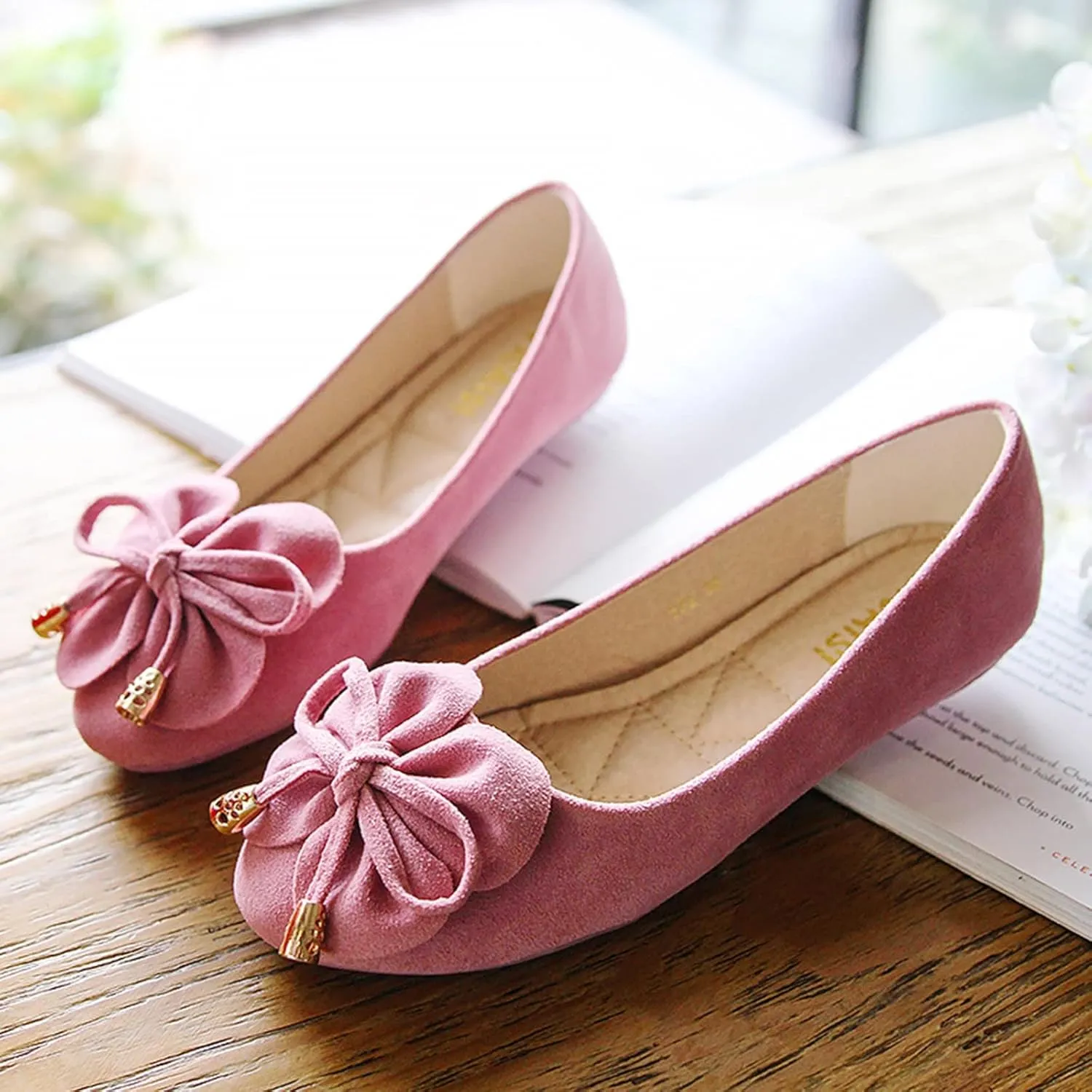 Loafers for Women Women Singles Shoes Flat Shoes Bowknot Casual Slip On Work for Ladies