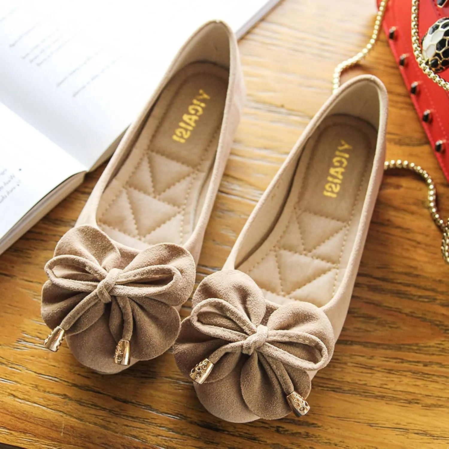 Loafers for Women Women Singles Shoes Flat Shoes Bowknot Casual Slip On Work for Ladies