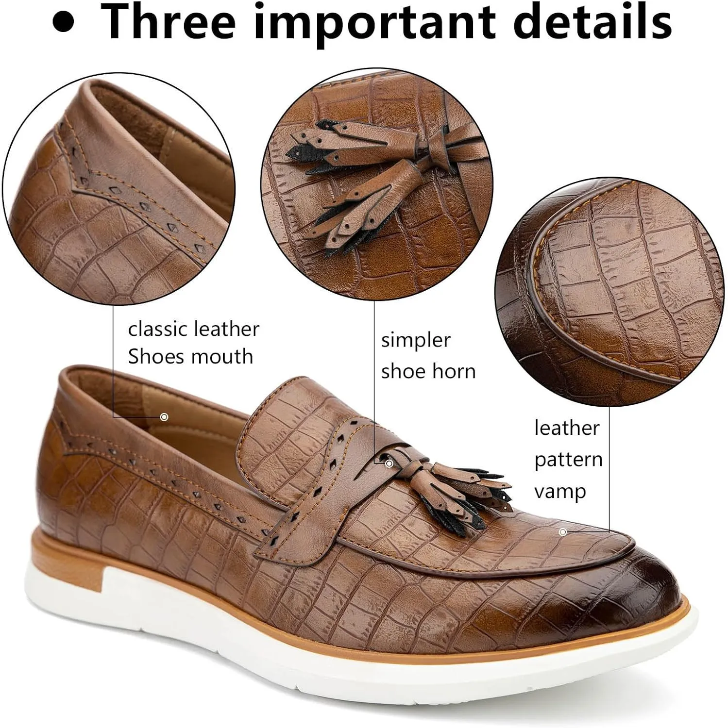 Meijiana Men's Classic Loafers Shoes Faux Leather Loafers Wedding Dress Shoes