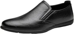 Men Leather Loafers Shoes Classic Dress Shoes Male Fashion Slip-on Casual Driving Shoe Men's Leather Driving Slip-on Casual Loafers Shoes