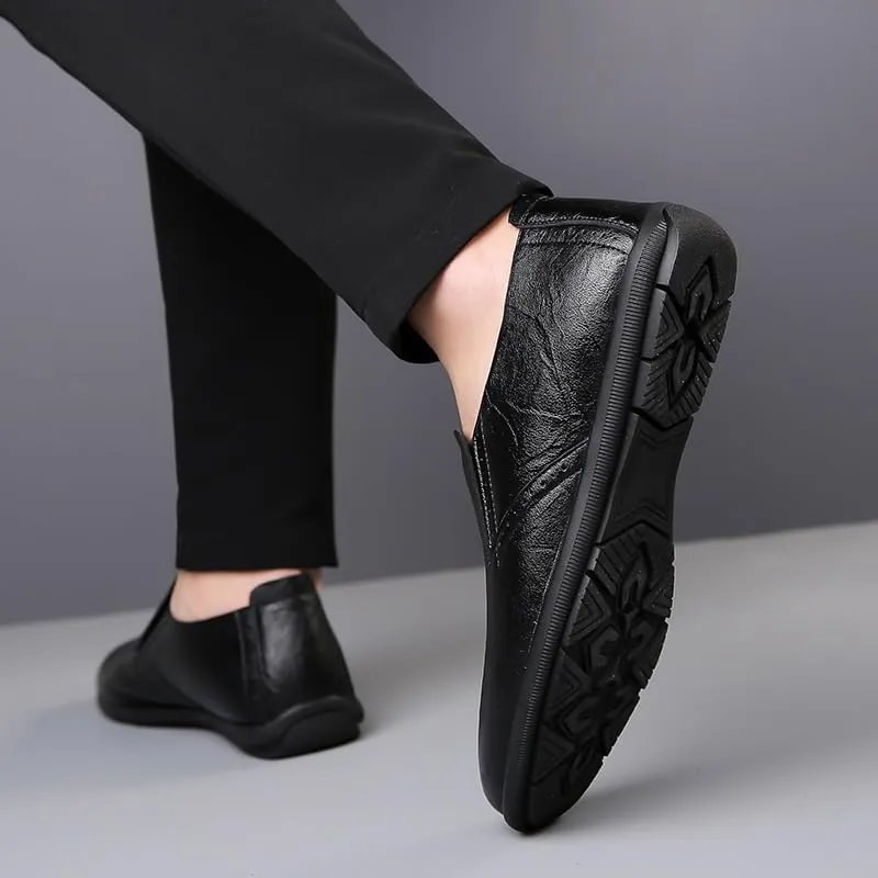Men Leather Loafers Shoes Classic Dress Shoes Male Fashion Slip-on Casual Driving Shoe Men's Leather Driving Slip-on Casual Loafers Shoes