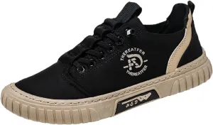 Men Low Top Breathable Casual Walking Shoes Canvas Mens Leather Shoes Casual Wide Sneaker
