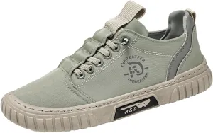 Men Low Top Breathable Casual Walking Shoes Canvas Mens Leather Shoes Casual Wide Sneaker