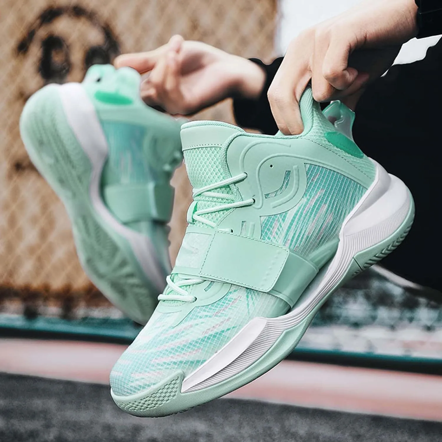 Men Women Fashion Basketball Shoes High Top Running Training Sneakers Breathable Rebound Fitness Tennis Outdoor Casual Walking Sneakers
