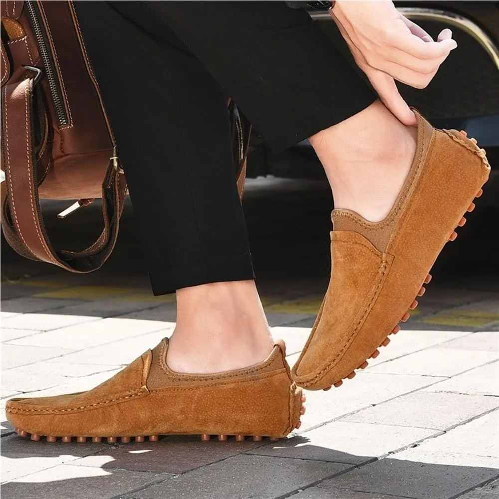 Men's Anti-Slip Lightweight Loafers Comfortable Wedding Fashion Moccasins Shoes Solid Colors Flat Heel Flexible