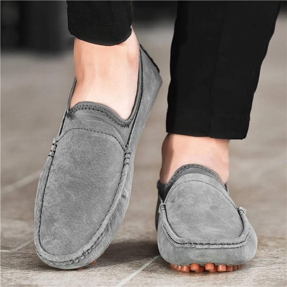 Men's Anti-Slip Lightweight Loafers Comfortable Wedding Fashion Moccasins Shoes Solid Colors Flat Heel Flexible