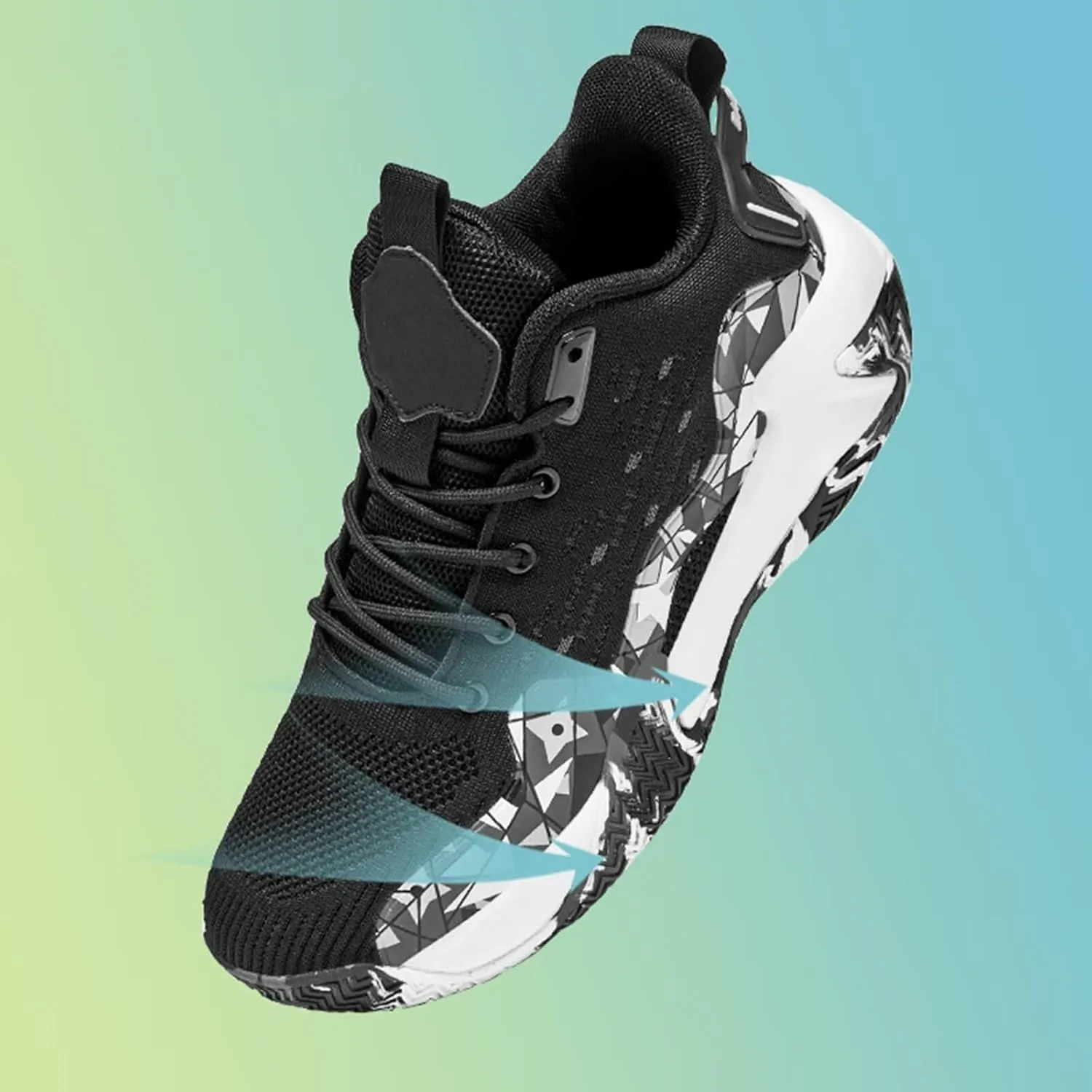 Men's Basketball Shoes Breathable High Top Running Sneakers Non Slip Training Athletic Shoes
