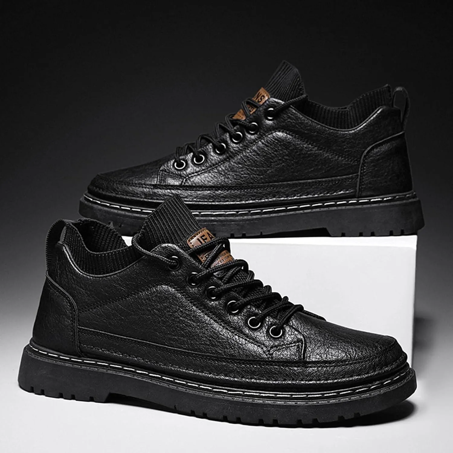 Mens Breathable Lace Up Running Shoes Comfortable Breathable Lace Up Sneaker Arch Support Walking Shoes for Men
