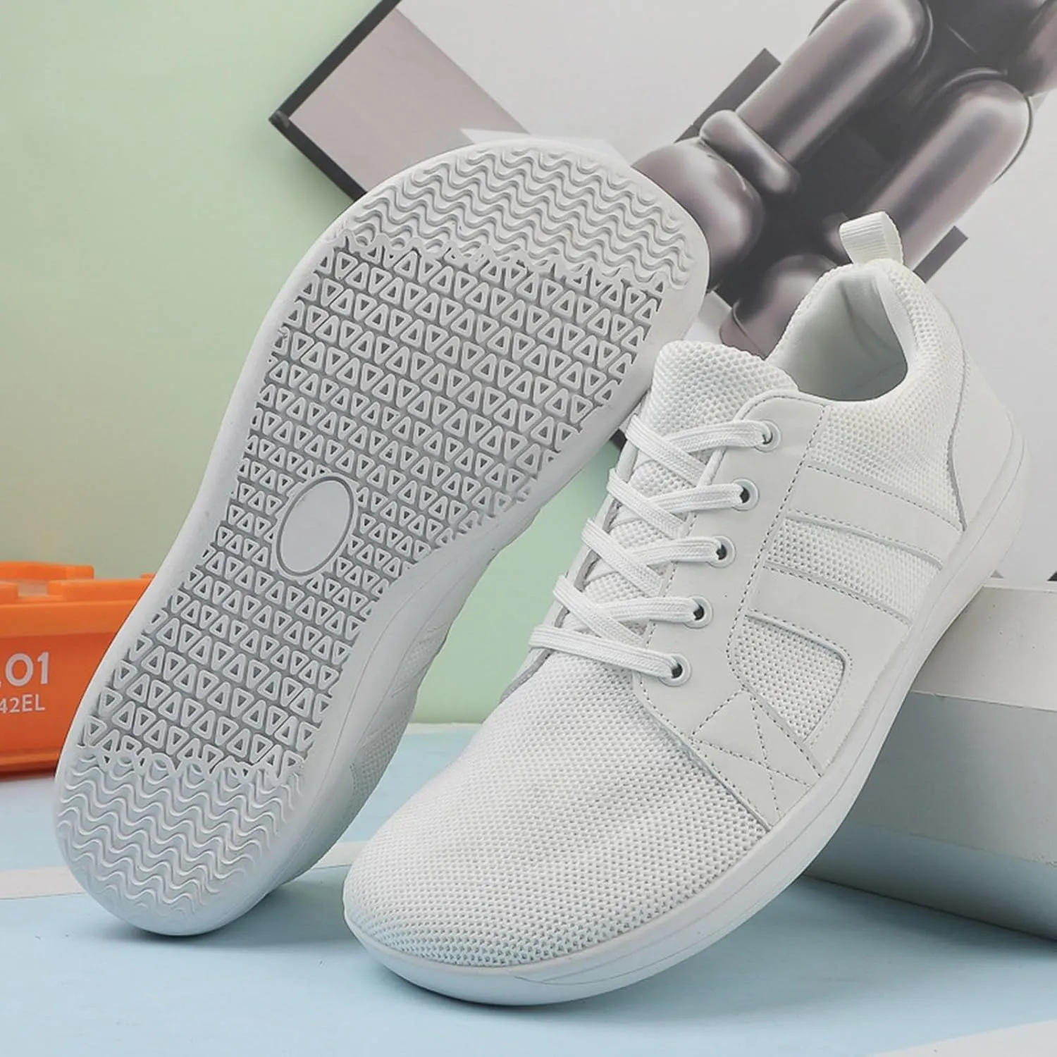 Mens Breathable Lace Up Running Shoes Comfortable Breathable Lace Up Sneaker Athletic Fashion Sneakers for Men