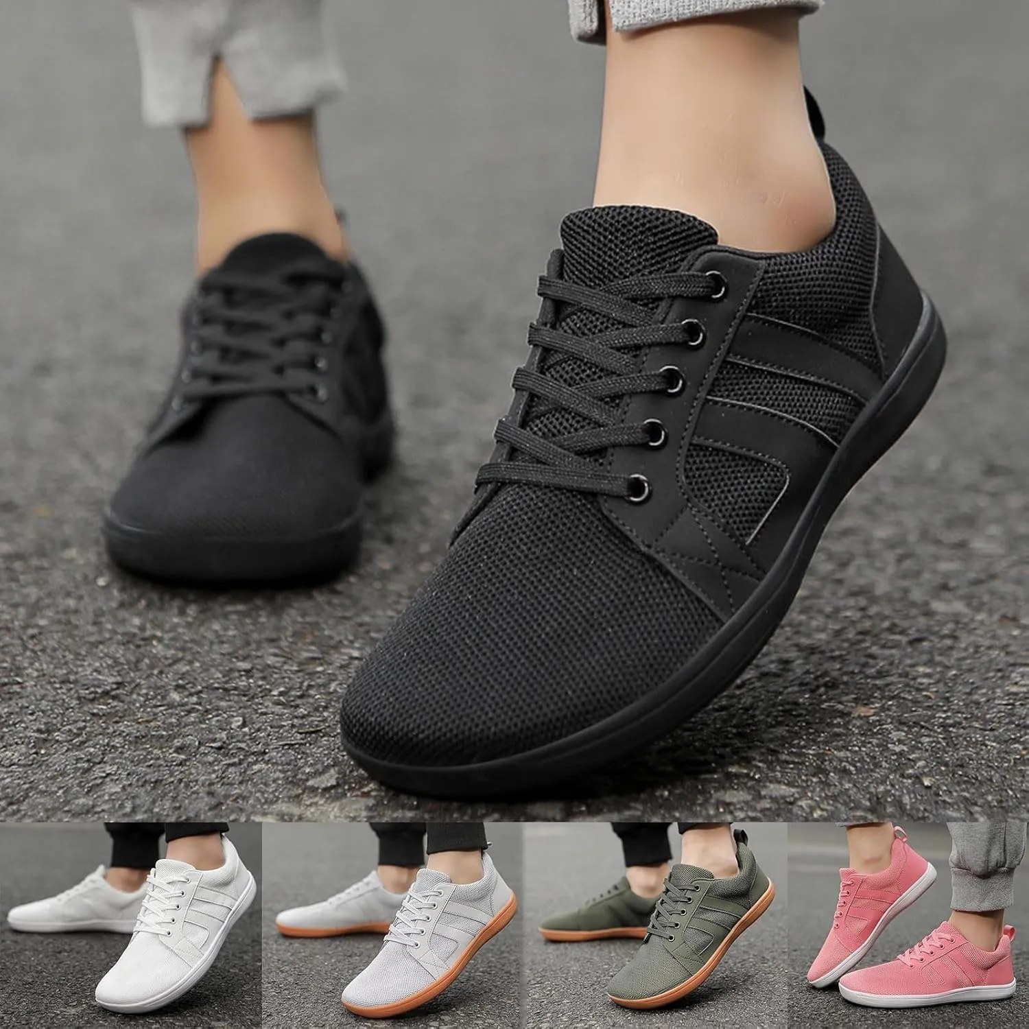 Mens Breathable Lace Up Running Shoes Comfortable Breathable Lace Up Sneaker Athletic Fashion Sneakers for Men