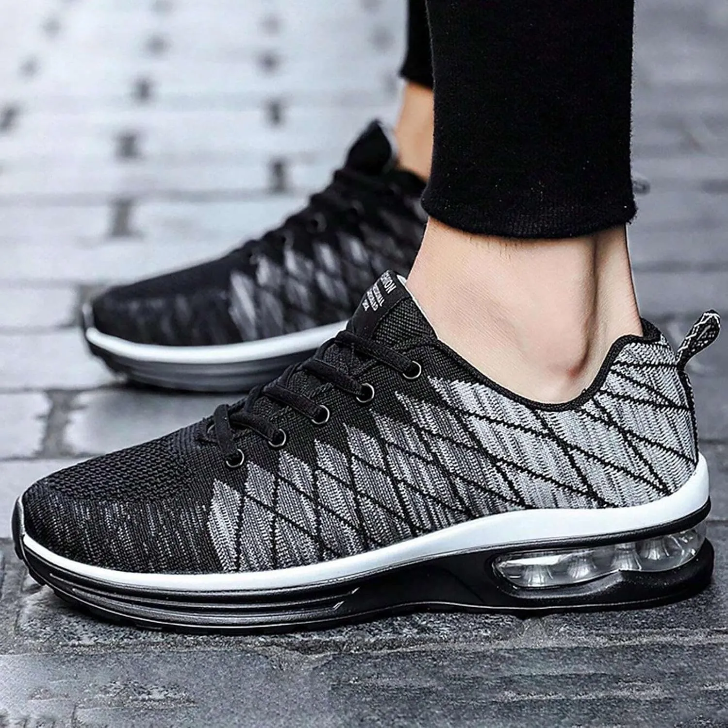 Men's Breathable Mesh Running Shoes Lace Up Lightweight Breathable Fashion Sneaker Sport Jogging Walking Shoes