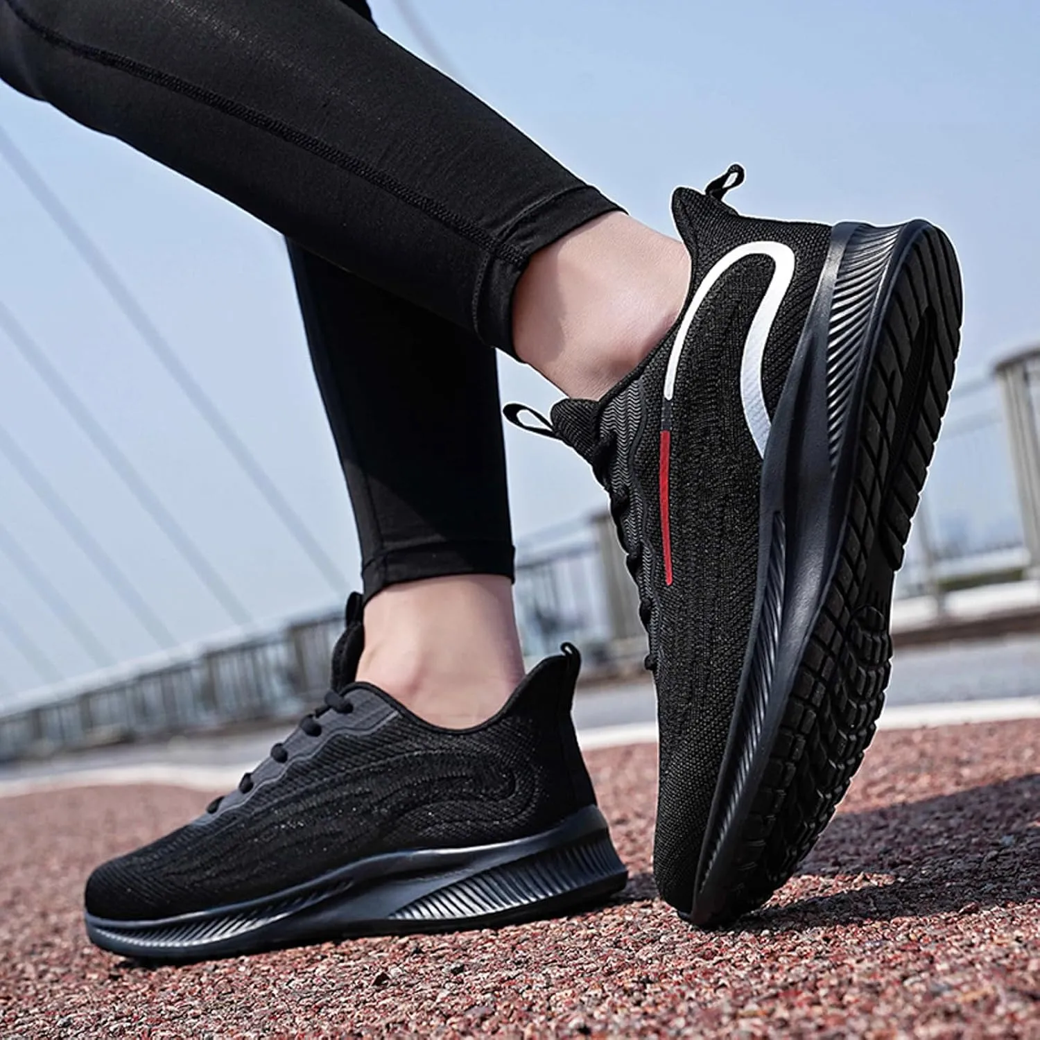 Men's Breathable Stretch Workout Shoes Lightweight Breathable Slip On Running Shoe Men's Business Casual Shoes