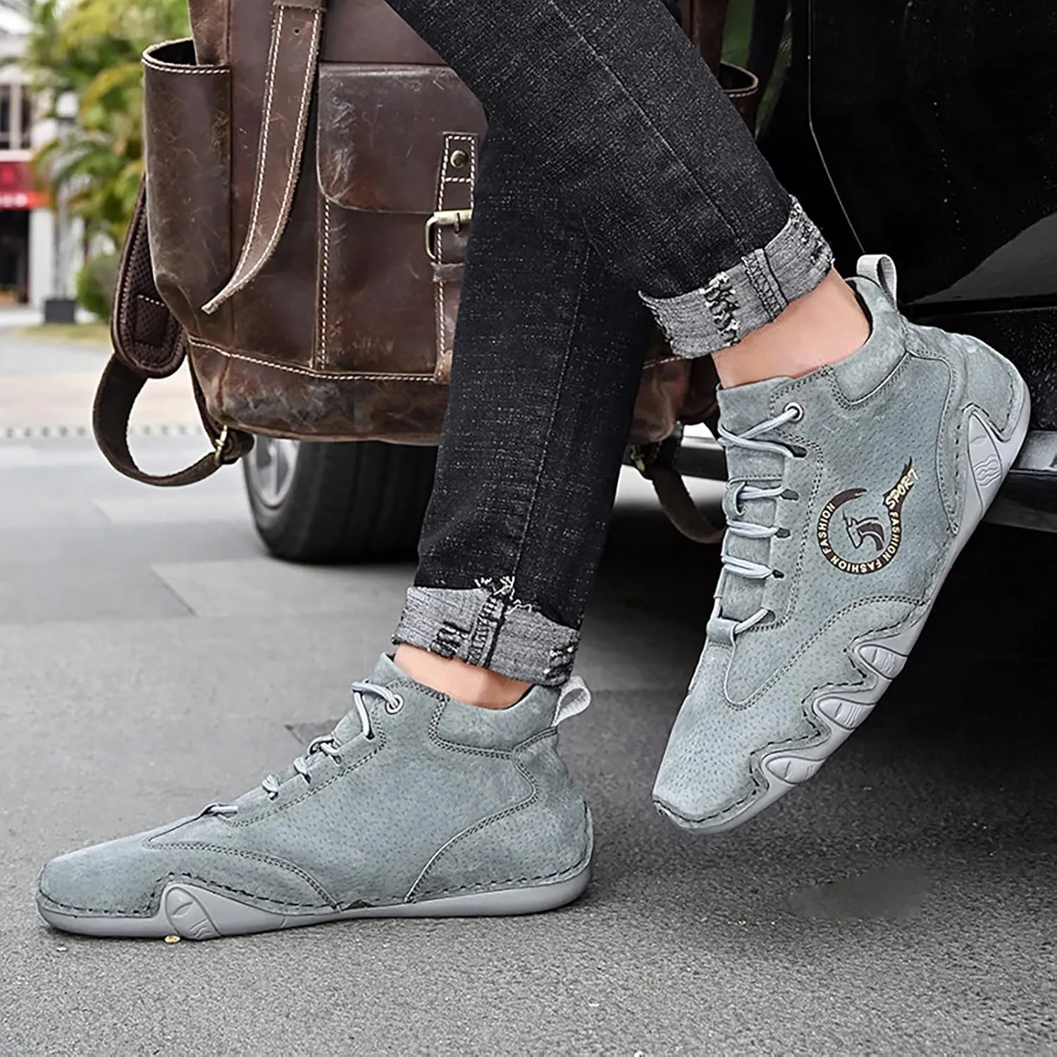 Men's British Large Casual Suede Foreign Trade Lace Up Sports Shoes Winter Sneaker Boots Men