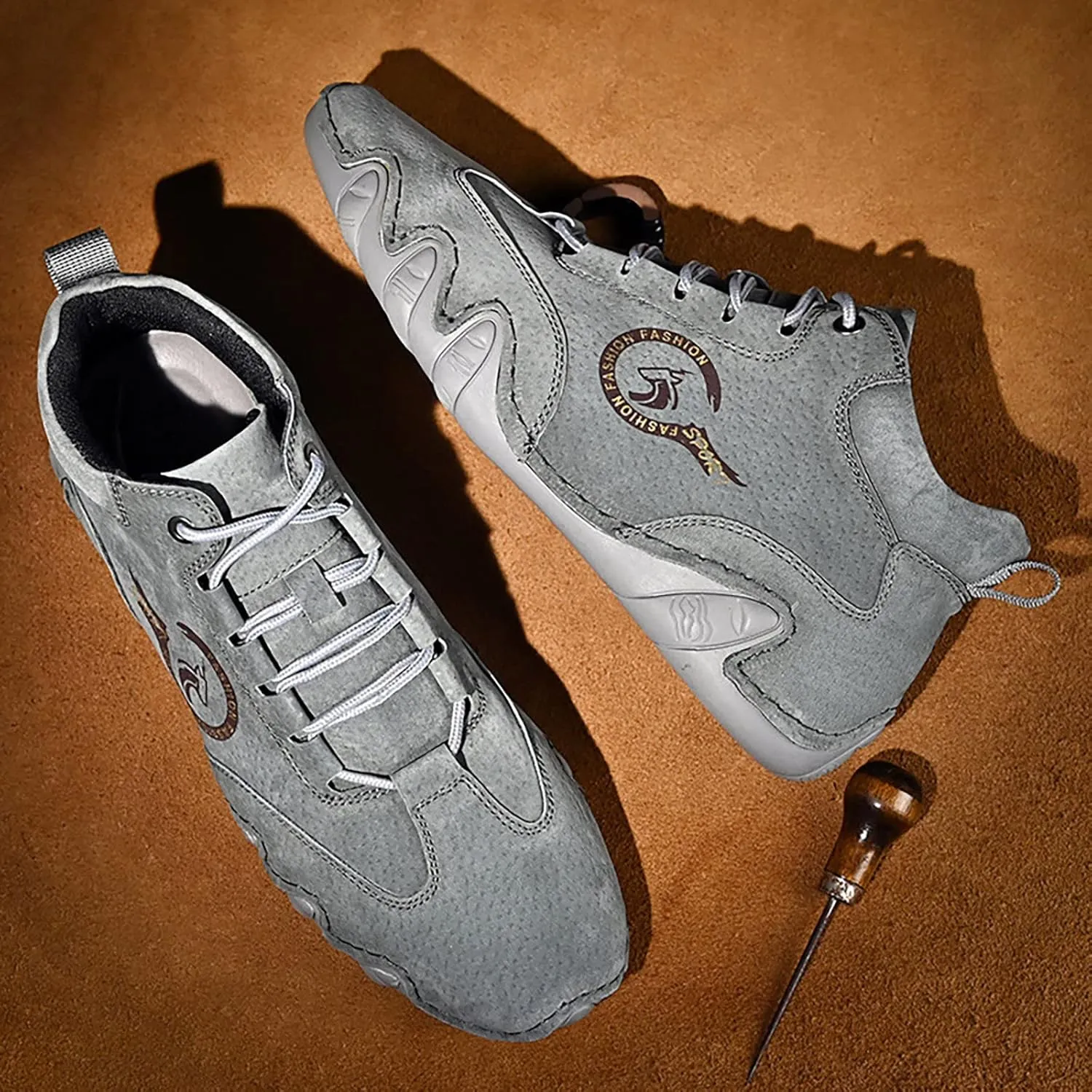 Men's British Large Casual Suede Foreign Trade Lace Up Sports Shoes Winter Sneaker Boots Men