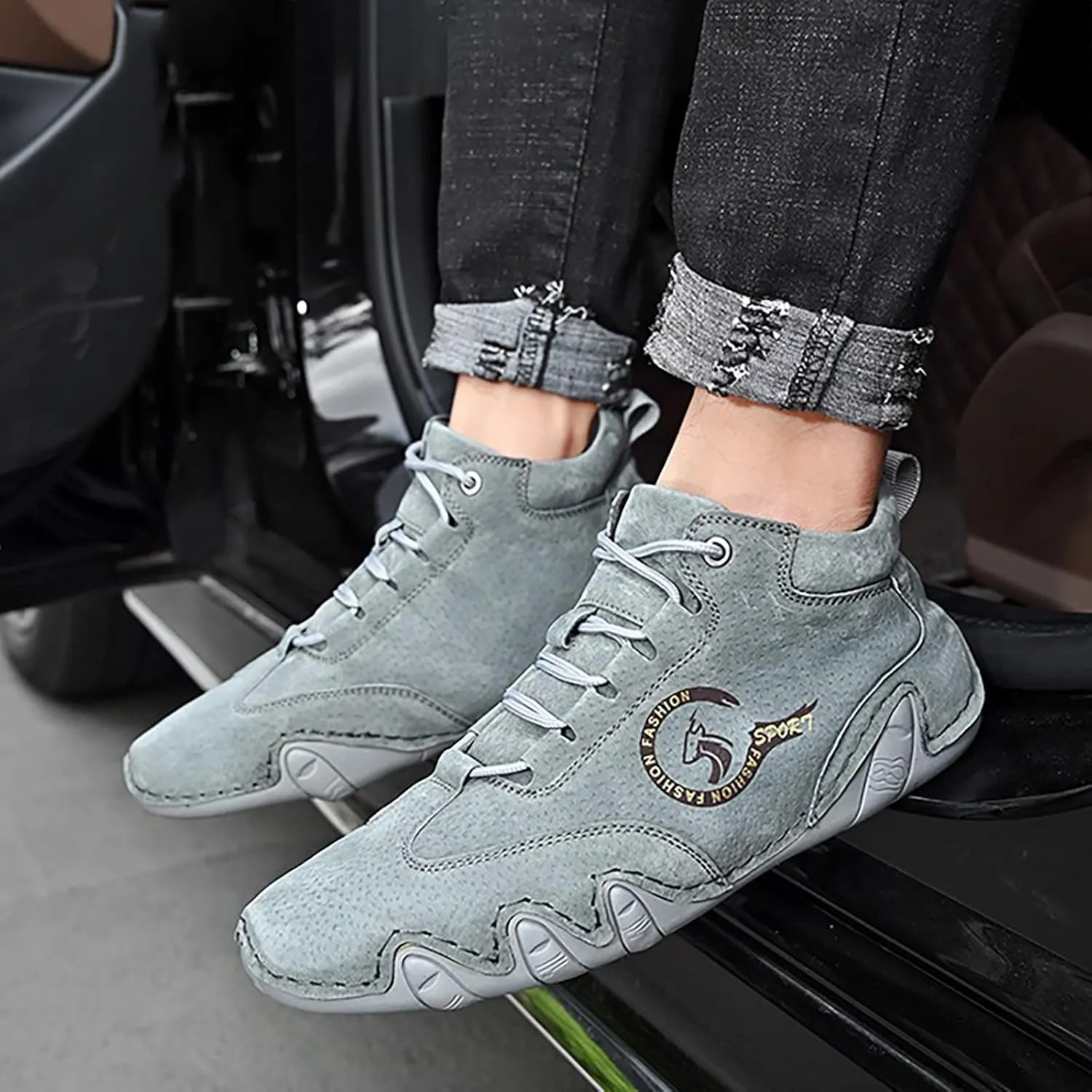 Men's British Large Casual Suede Foreign Trade Lace Up Sports Shoes Winter Sneaker Boots Men