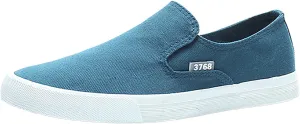 Men's Casual Canvas Skate Shoe Slip On Daily Walking Skate Shoes Breathable All Day Comfort Travel Sneakers Male School Students Shoe Couple Footwear Indoor Outdoor