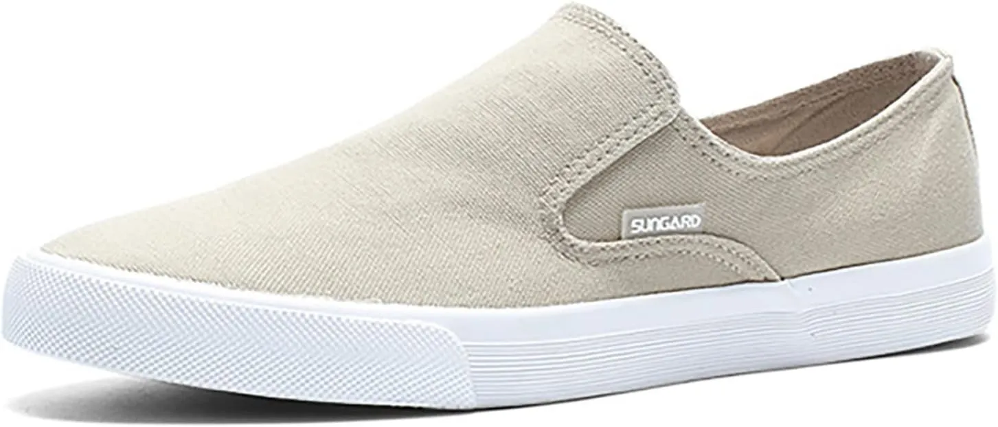 Men's Casual Canvas Skate Shoe Slip On Daily Walking Skate Shoes Breathable All Day Comfort Travel Sneakers Male School Students Shoe Couple Footwear Indoor Outdoor