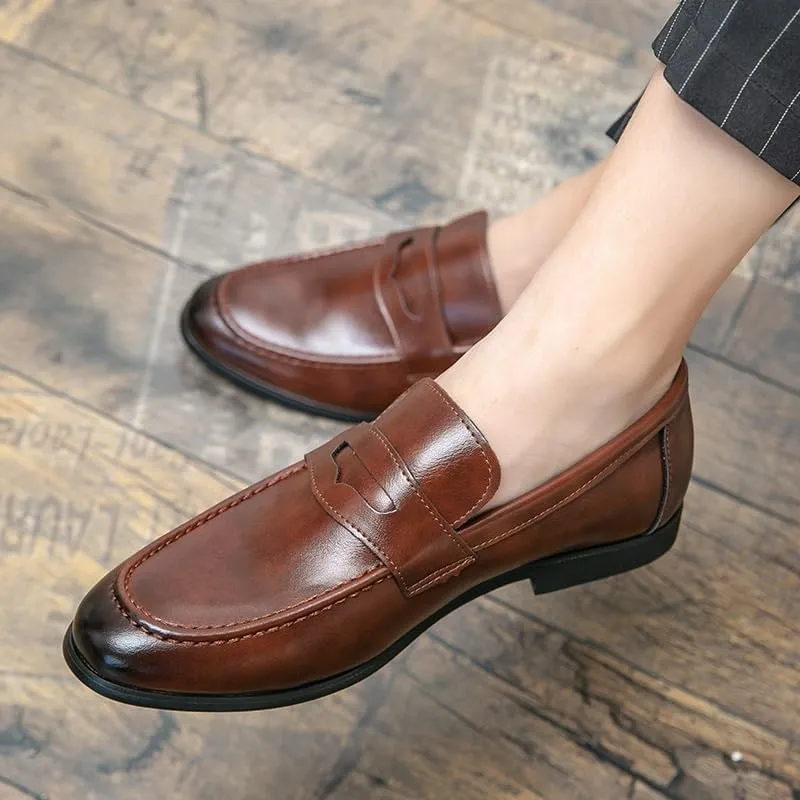 Men's Casual Loafers Slip On Leather Shoes Lightweight Driving Shoes Moccasins Classic Loafer Flats Boat Shoes