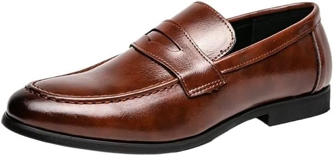 Men's Casual Loafers Slip On Leather Shoes Lightweight Driving Shoes Moccasins Classic Loafer Flats Boat Shoes