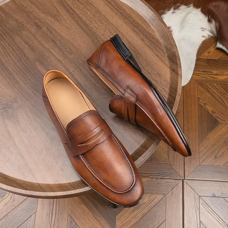 Men's Casual Loafers Slip On Leather Shoes Lightweight Driving Shoes Moccasins Classic Loafer Flats Boat Shoes