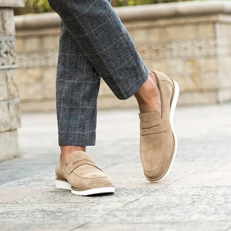 Men's Casual Loafers Slip On Suede Leather Shoes Lightweight Driving Shoes Moccasins Classic Loafer Flats Boat Shoes