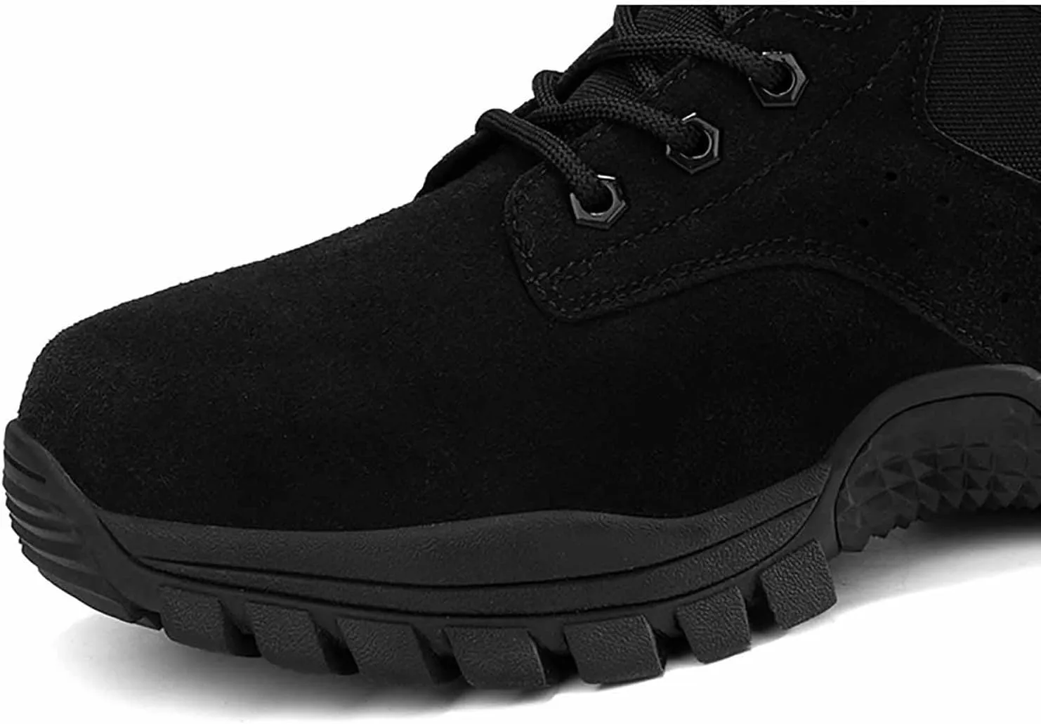 Men's Combat Boots, Tactical Hiking Boots for Men Side Zipper Desert Jungle Boots Army Work Boots Durable Suede Leather Military Work Boots