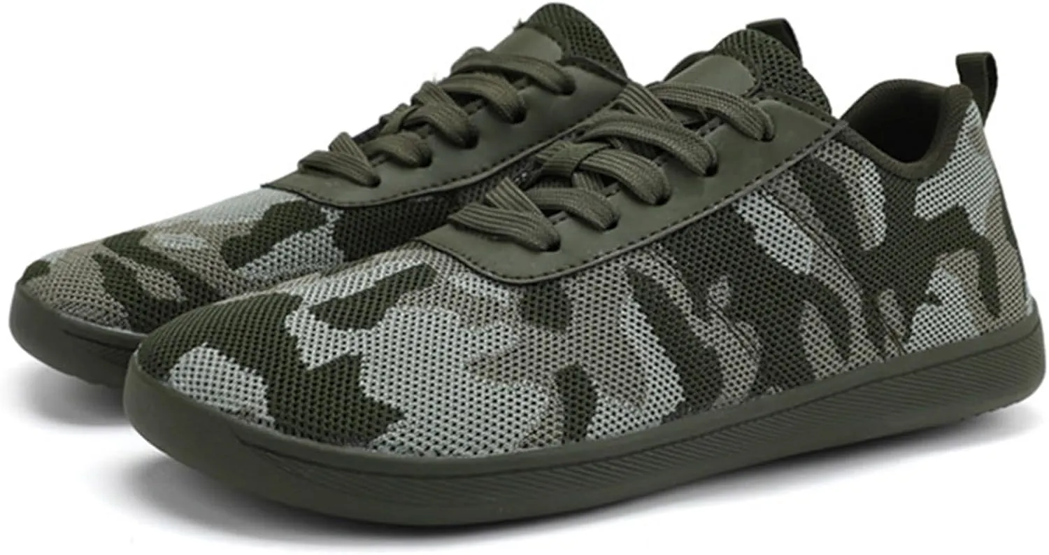 Men's Comfortable Shoes with Pattern Flat Non Slip Sole Breathable Lightweight Daily Walking Shoes Ideal Gift for Father and Boyfriend Green Footwear Male Slip On Sneakers
