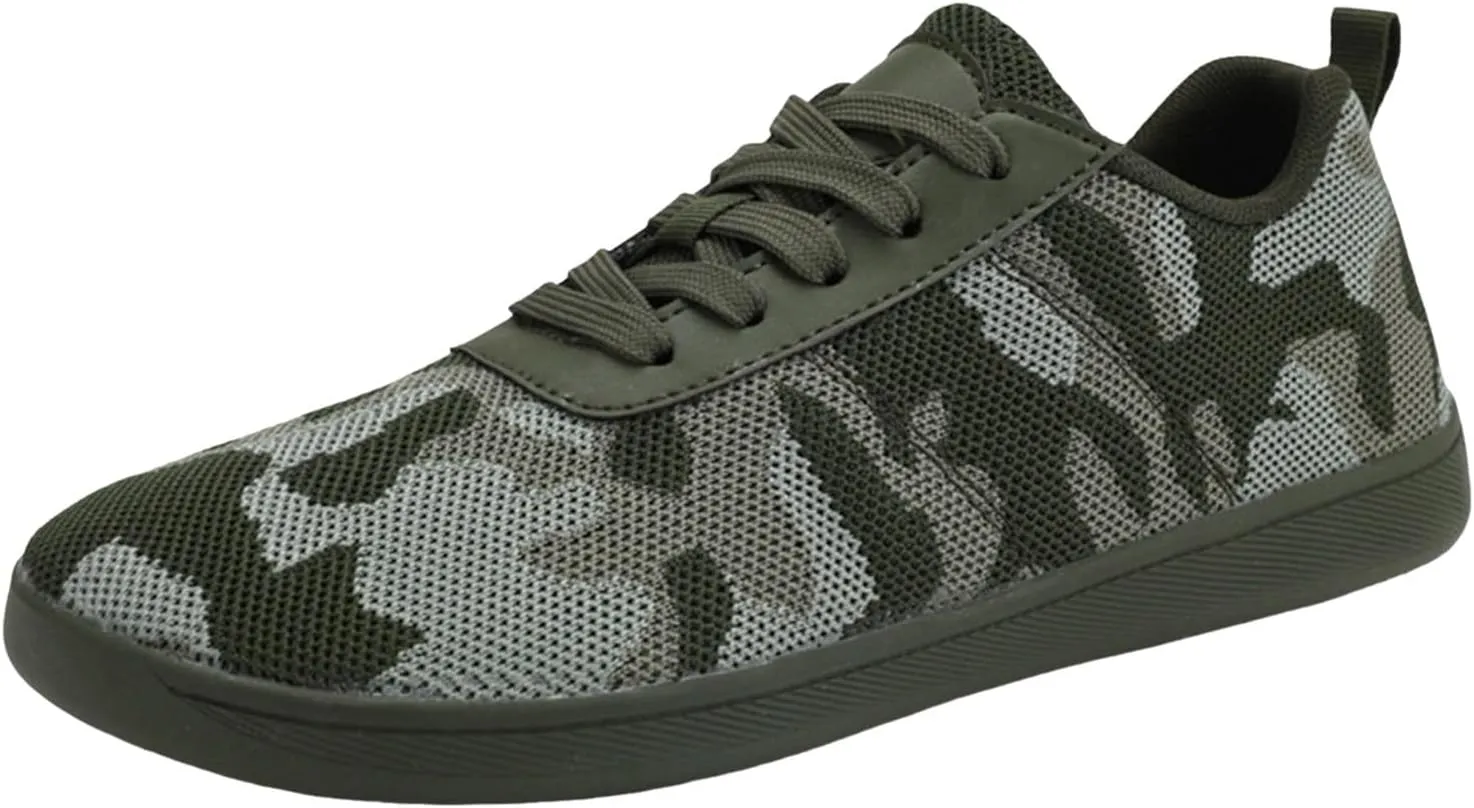 Men's Comfortable Shoes with Pattern Flat Non Slip Sole Breathable Lightweight Daily Walking Shoes Ideal Gift for Father and Boyfriend Green Footwear Male Slip On Sneakers