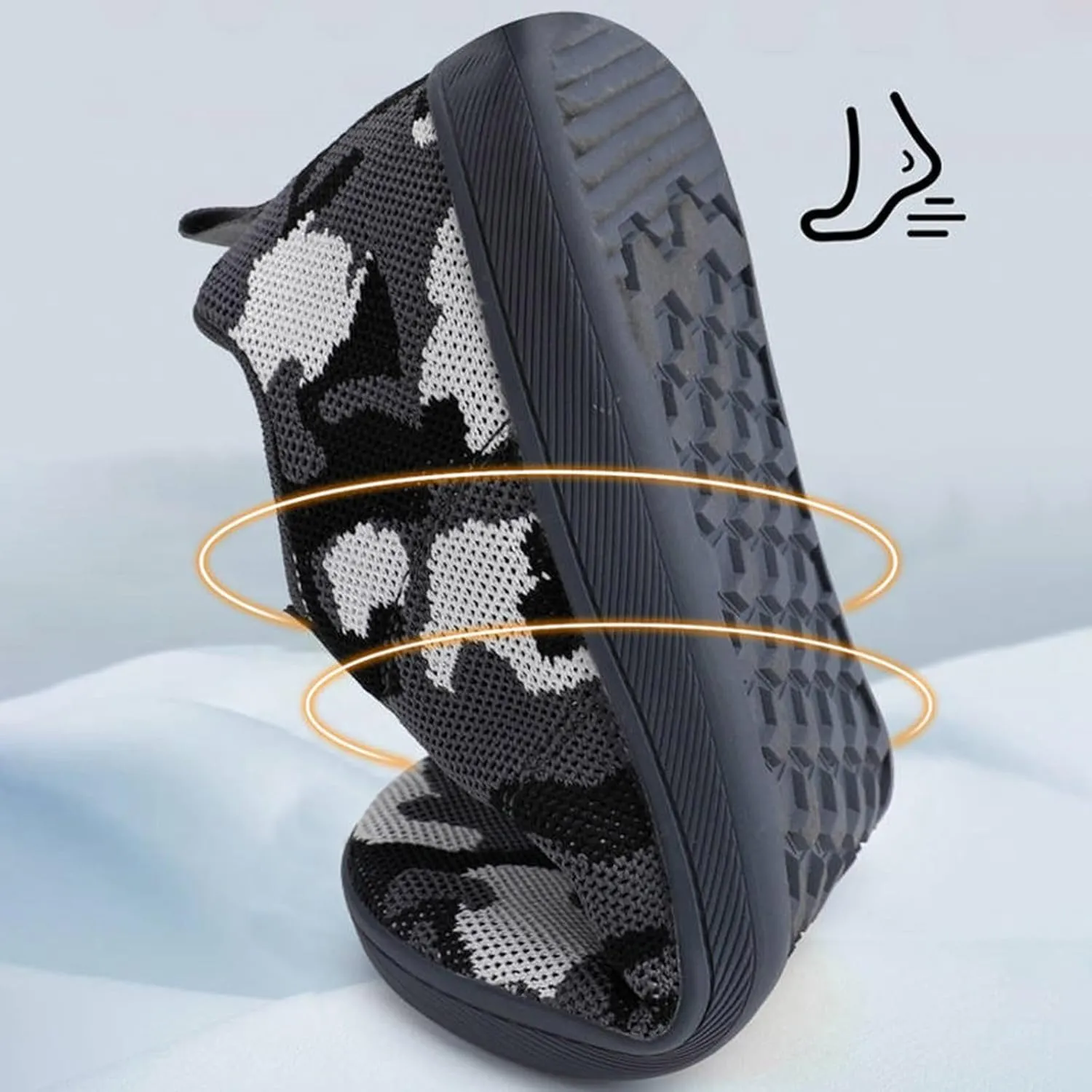 Men's Comfortable Shoes with Pattern Flat Non Slip Sole Breathable Lightweight Daily Walking Shoes Ideal Gift for Father and Boyfriend Green Footwear Male Slip On Sneakers